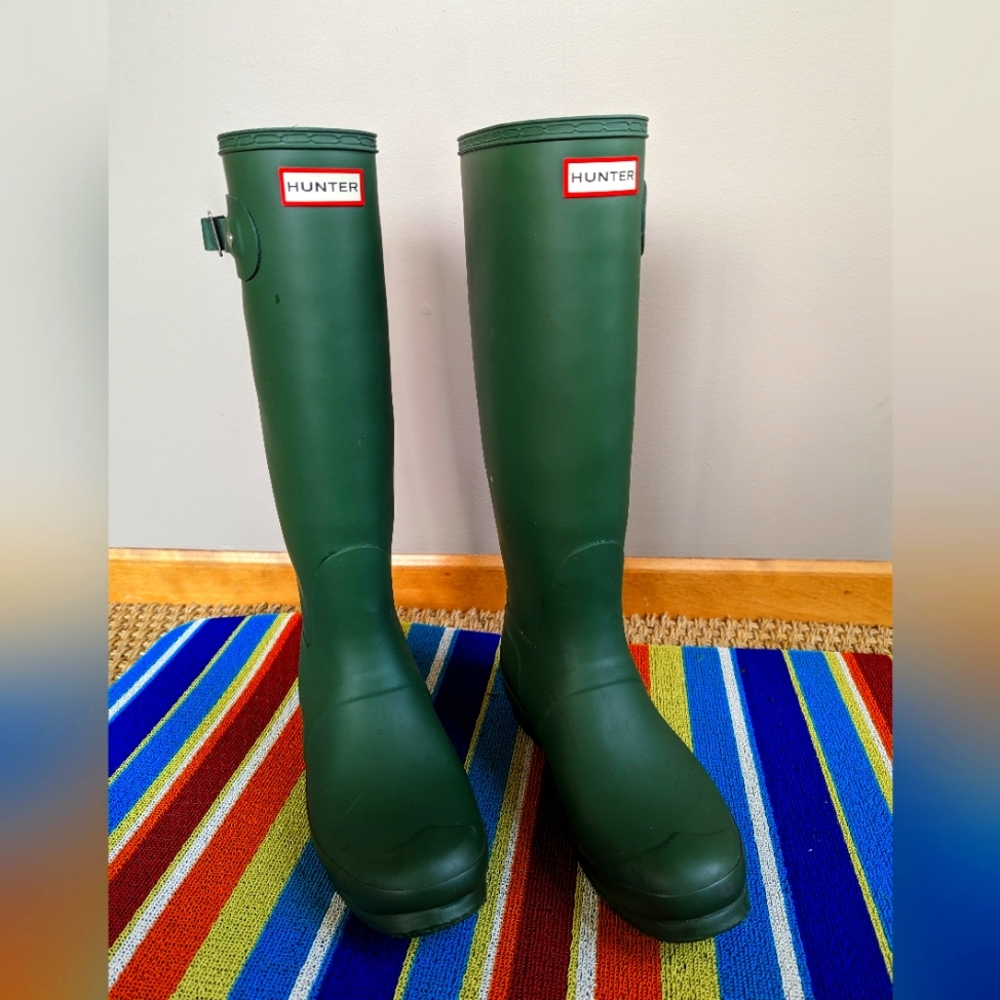 Hunter Original Women's Tall Rain Boots, color: Olive Leaf, size: 10